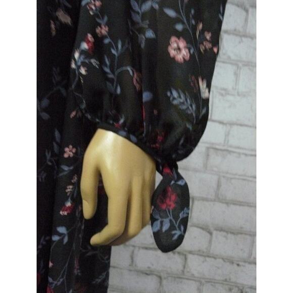 Gal Meets Glam Black Cherry Floral Londyn Pleated Dress 0 NEW - Picture 7 of 9